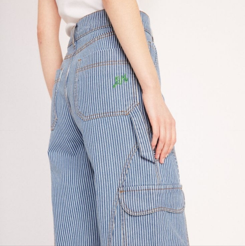 Striped Blue Straight Leg Women’s Jeans